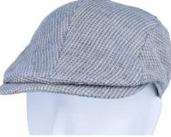 Daffy 3 Organic Hemp/Linen Blue Flat Cap - MJM Hats