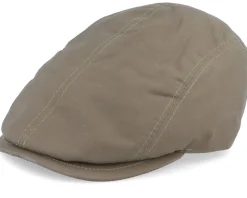 Daffy 3 Wax Cotton Green Flat Cap - MJM Hats