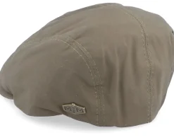 Daffy 3 Wax Cotton Green Flat Cap - MJM Hats