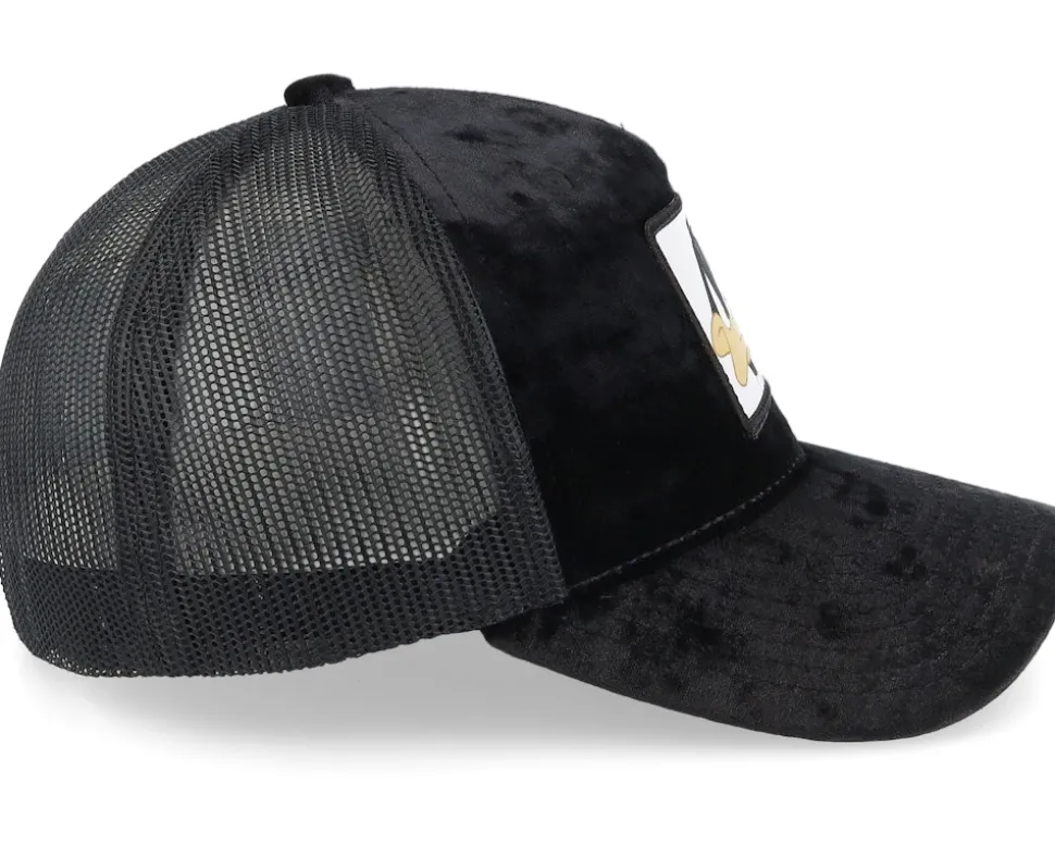 Daffy Duck Face Black Velvet Trucker - Looney Tunes