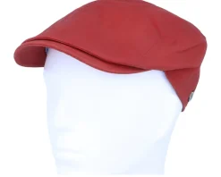 Daffy-3 Wax Cotton W.P Red Flat Cap - MJM Hats