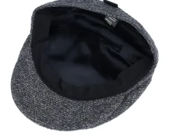 Dark Gray Textured Flat Cap - Borsalino