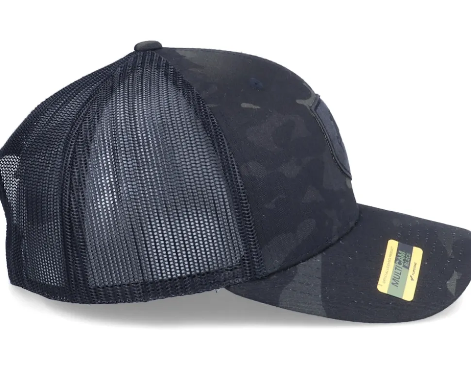 Deer Emblem Patch Multicam Black Camo Trucker - Hunter