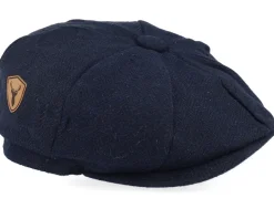 Deer Shield Patch Navy Bakerboy Flat Cap - Jack Anchor