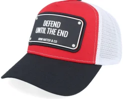 Defend Until The End Rubber Red/Black/White A-Frame Trucker - John Hatter & Co