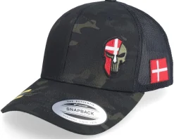 Denmark Army Skull Multicam Black Trucker - Army Head