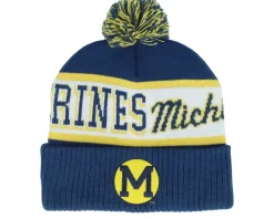 Denver Nuggets Block Sweep Knit Hwc Blue Pom - Mitchell & Ness