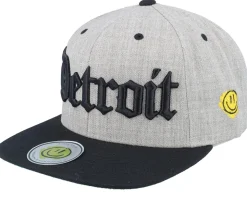 Detroit 3d Script Heather Grey/Black Snapback - Lucid Smile