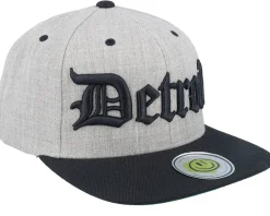 Detroit 3d Script Heather Grey/Black Snapback - Lucid Smile
