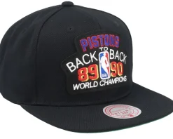 Detroit Pistons Back2back HWC Black Snapback - Mitchell & Ness