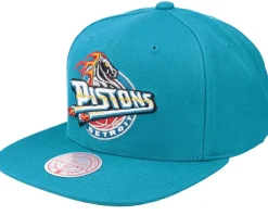 Detroit Pistons Team Ground 2.0 Teal Snapback - Mitchell & Ness