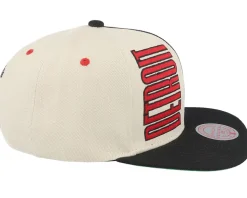 Detroit Red Wings Pop Panel Off White/Black Snapback - Mitchell & Ness