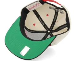 Detroit Red Wings Pop Panel Off White/Black Snapback - Mitchell & Ness