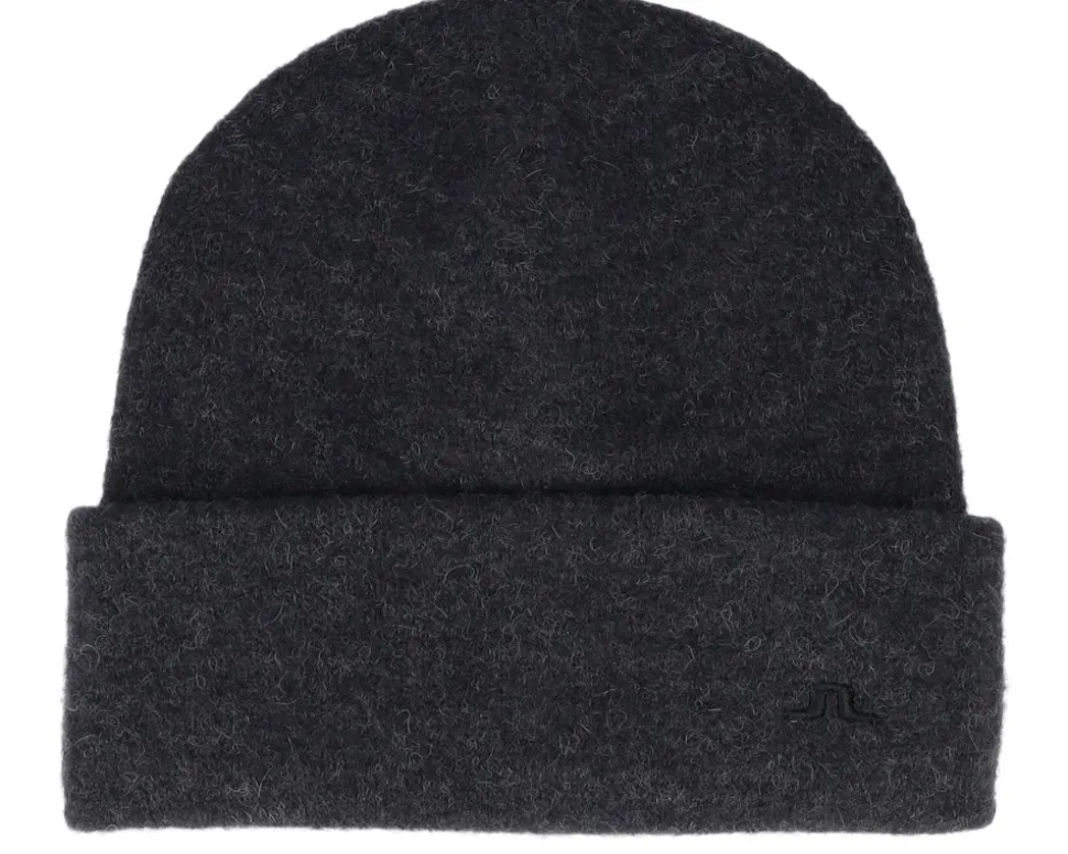Diamond Alpaca Mix Hat Black Melange Cuff - J.Lindeberg