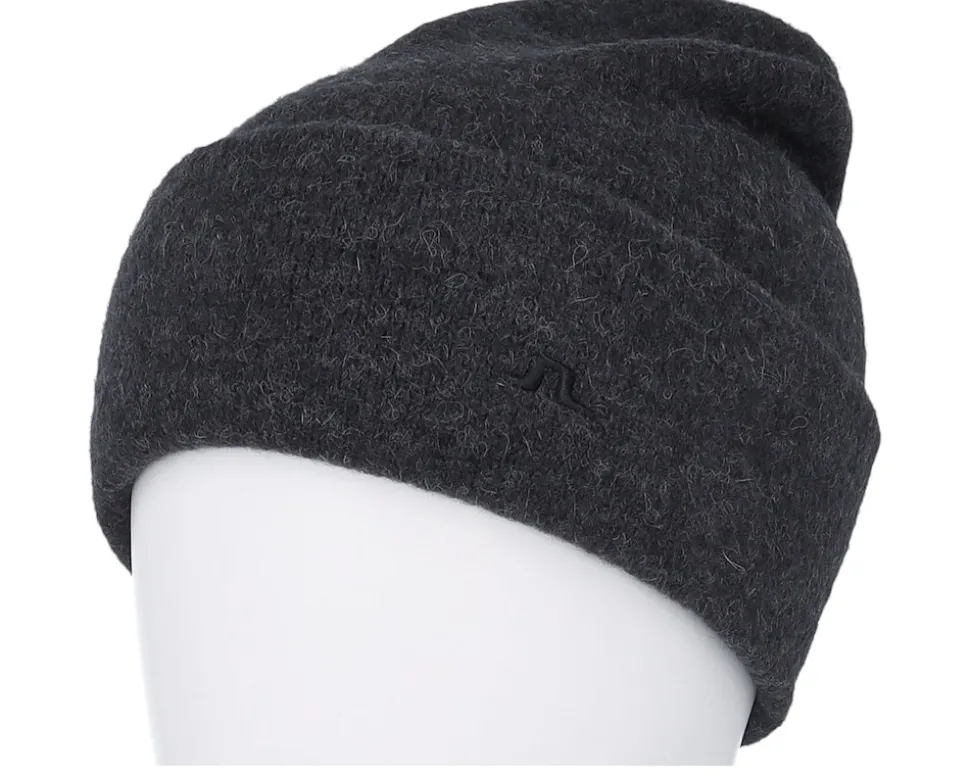 Diamond Alpaca Mix Hat Black Melange Cuff - J.Lindeberg