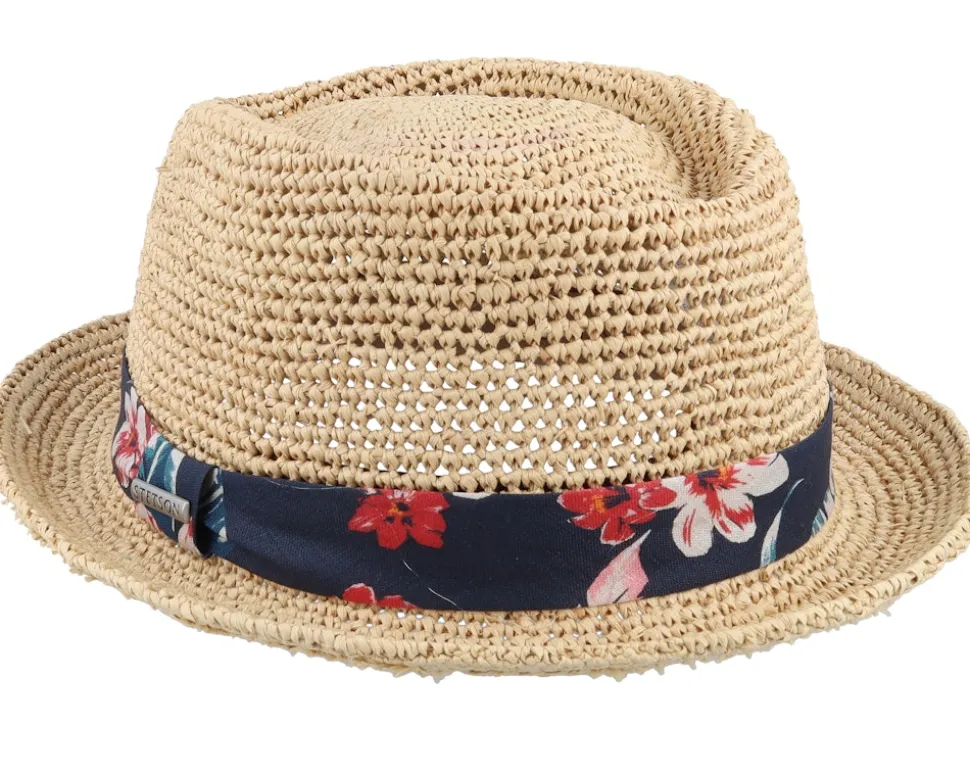 Diamond Raffia Crochet Beige Straw Hat - Stetson