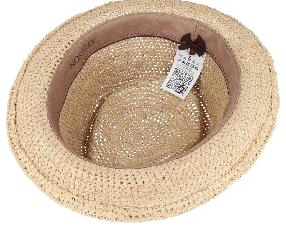 Diamond Raffia Crochet Beige Straw Hat - Stetson