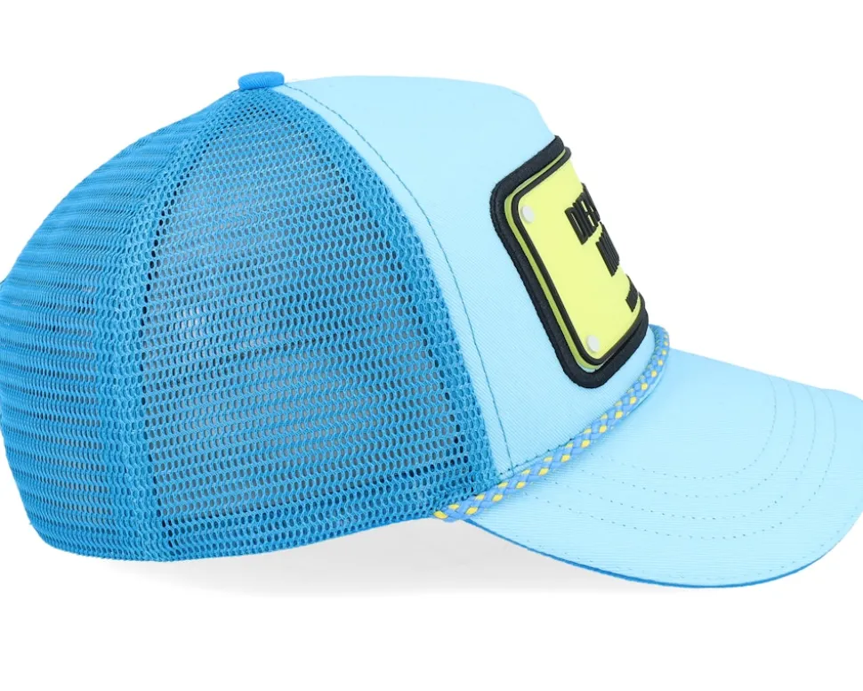 Diet Starts Monday Rubber Columbia Blue Rope A-Frame Trucker - John Hatter & Co