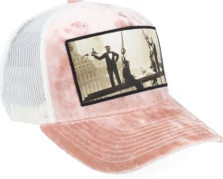 Dinner Atop A Skyscraper Velvet Peach/Ivory A-fram - Calza Pennello