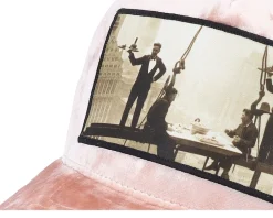 Dinner Atop A Skyscraper Velvet Peach/Ivory A-fram - Calza Pennello