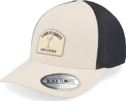 Dirty Beige/Black Mesh W Patch Trucker - Black Clover