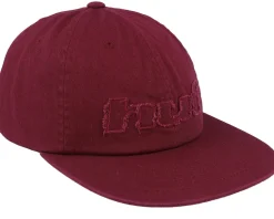 Distressed Logo 5 Panel Hat Raisn Strapback - HUF