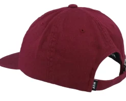 Distressed Logo 5 Panel Hat Raisn Strapback - HUF