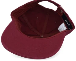 Distressed Logo 5 Panel Hat Raisn Strapback - HUF