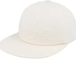 Distressed Logo 5 Panel Hat Linen Strapback - HUF