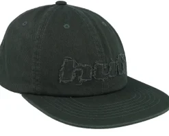 Distressed Logo 5 Panel Hat Huntgreen Strapback - HUF