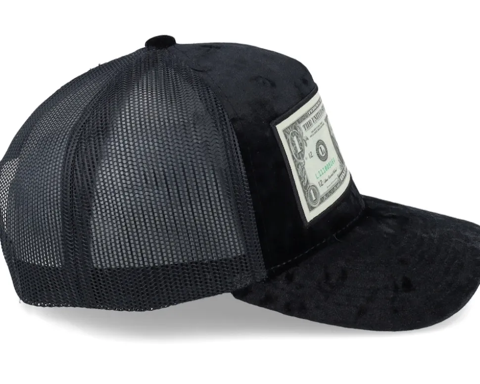 Dollar Bill Velvet Black A-frame Trucker - Calza Pennello