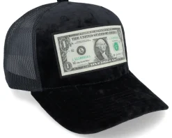 Dollar Bill Velvet Black A-frame Trucker - Calza Pennello