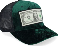 Dollar Bill Velvet Green/Black A-frame Trucker - Calza Pennello