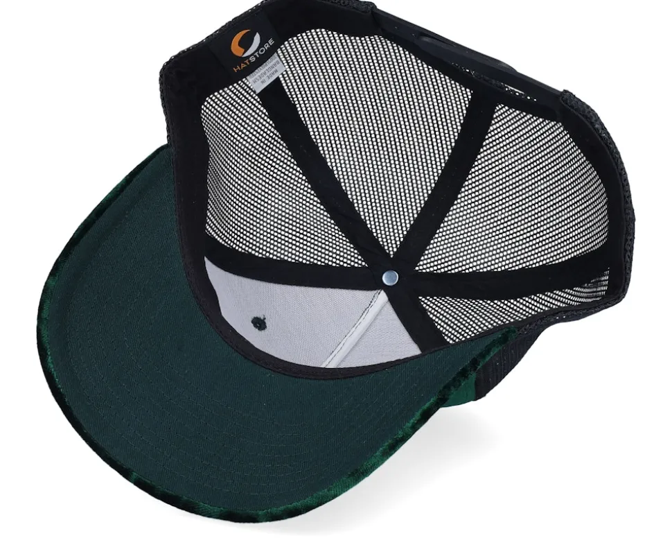 Dollar Bill Velvet Green/Black A-frame Trucker - Calza Pennello