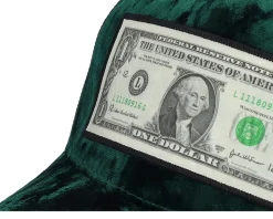 Dollar Bill Velvet Green/Black A-frame Trucker - Calza Pennello