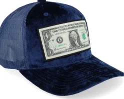 Dollar Bill Velvet Navy A-frame Trucker - Calza Pennello