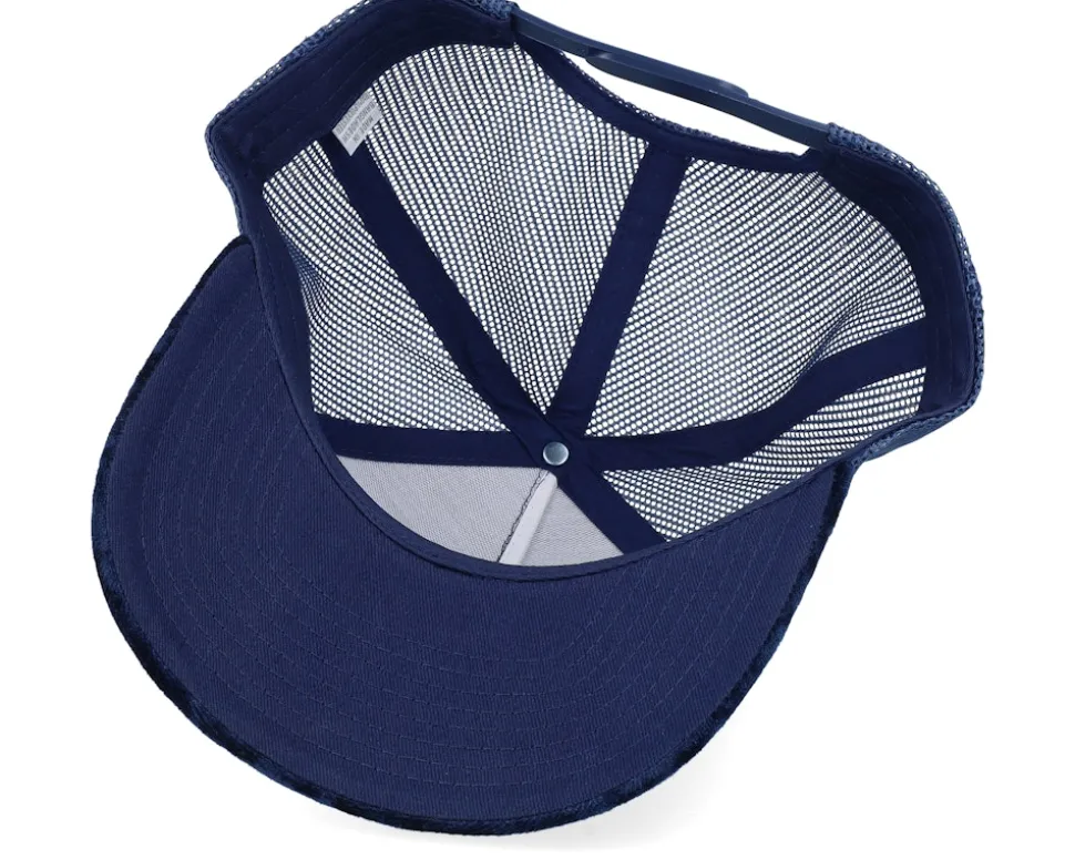 Dollar Bill Velvet Navy A-frame Trucker - Calza Pennello