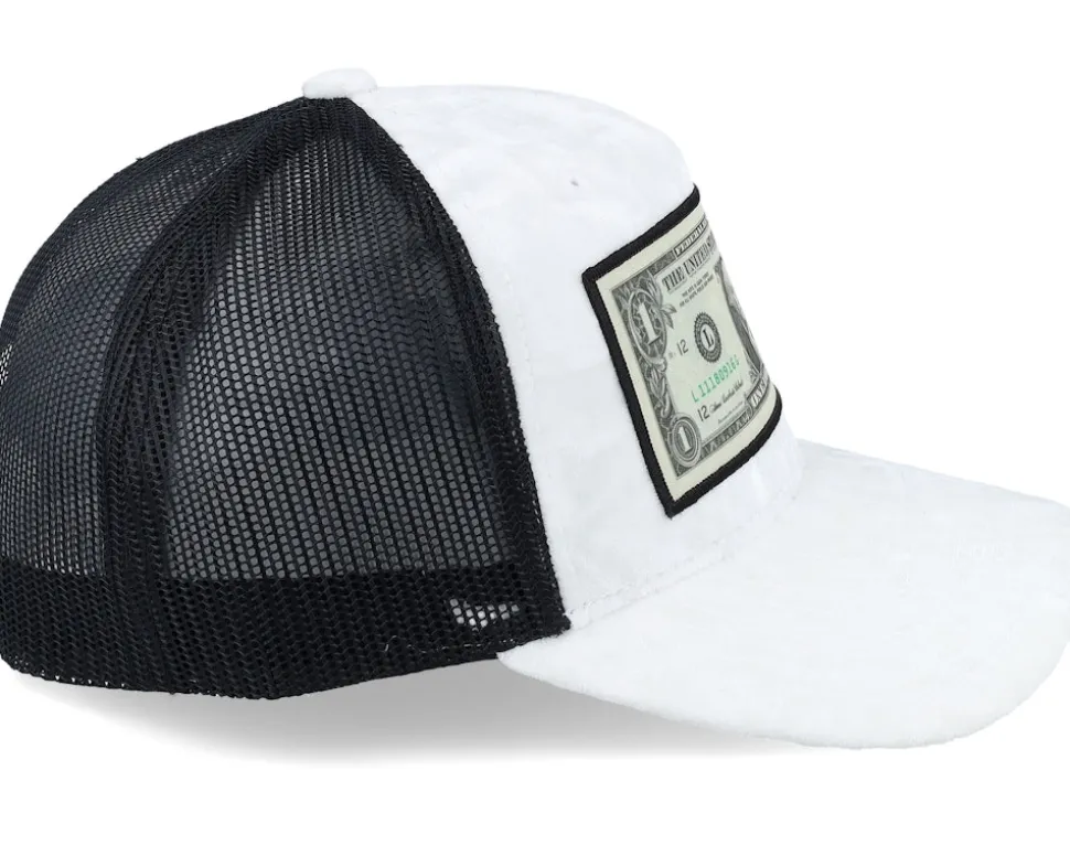 Dollar Bill Velvet White/Black A-frame Trucker - Calza Pennello