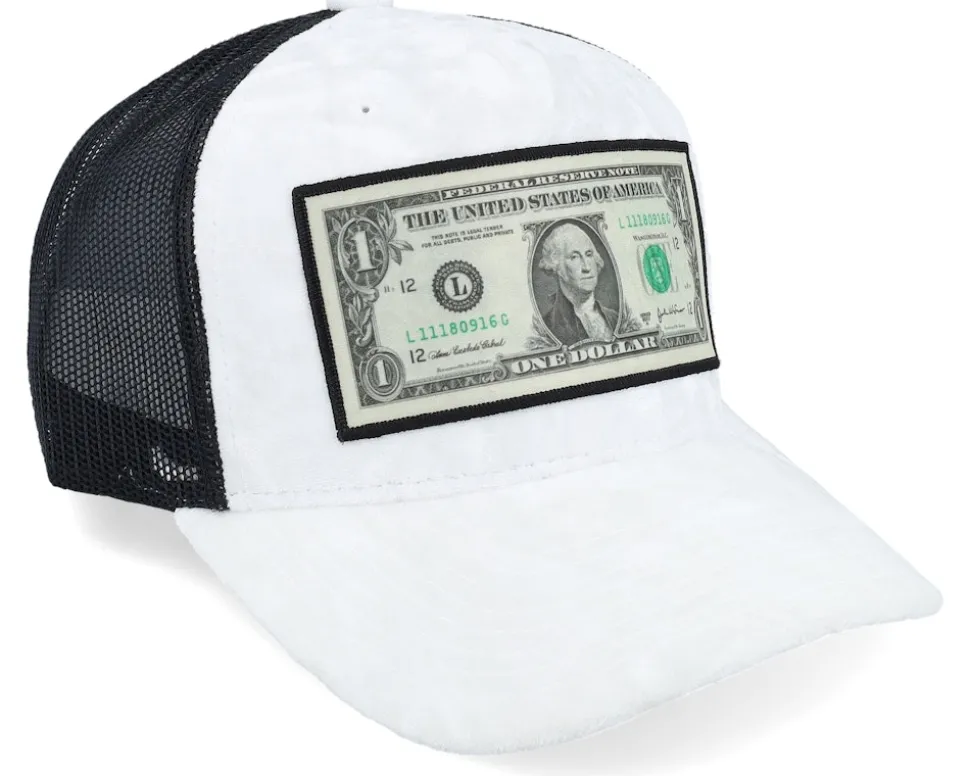 Dollar Bill Velvet White/Black A-frame Trucker - Calza Pennello