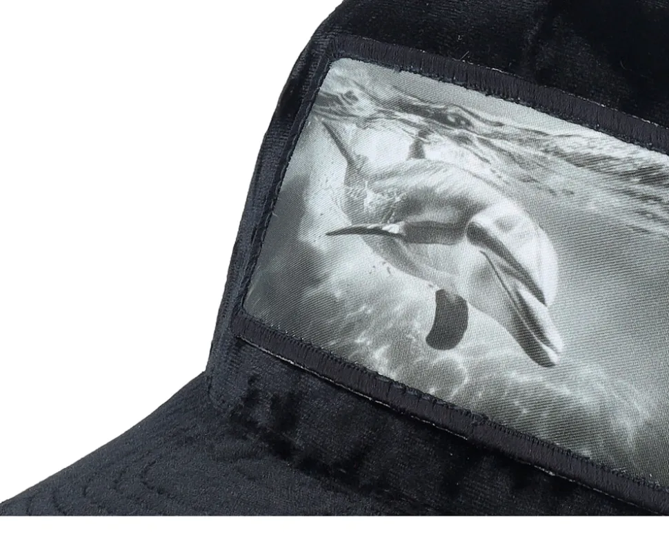 Dolphin Big Patch Velvet Black Trucker - Calza Pennello