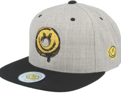 Doughnut Smile Heather Grey/Black Snapback - Lucid Smile