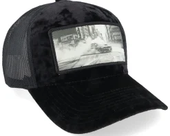 Drifting Car In The Street Velvet Black A-frame Trucker - Calza Pennello