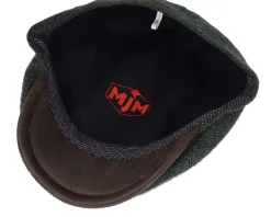 Driver Xtra 42 Wool Mix Green Herringbone Flat Cap - MJM Hats