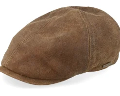 Duck Pigskin Ear Flap Brown Flat Cap - Stetson