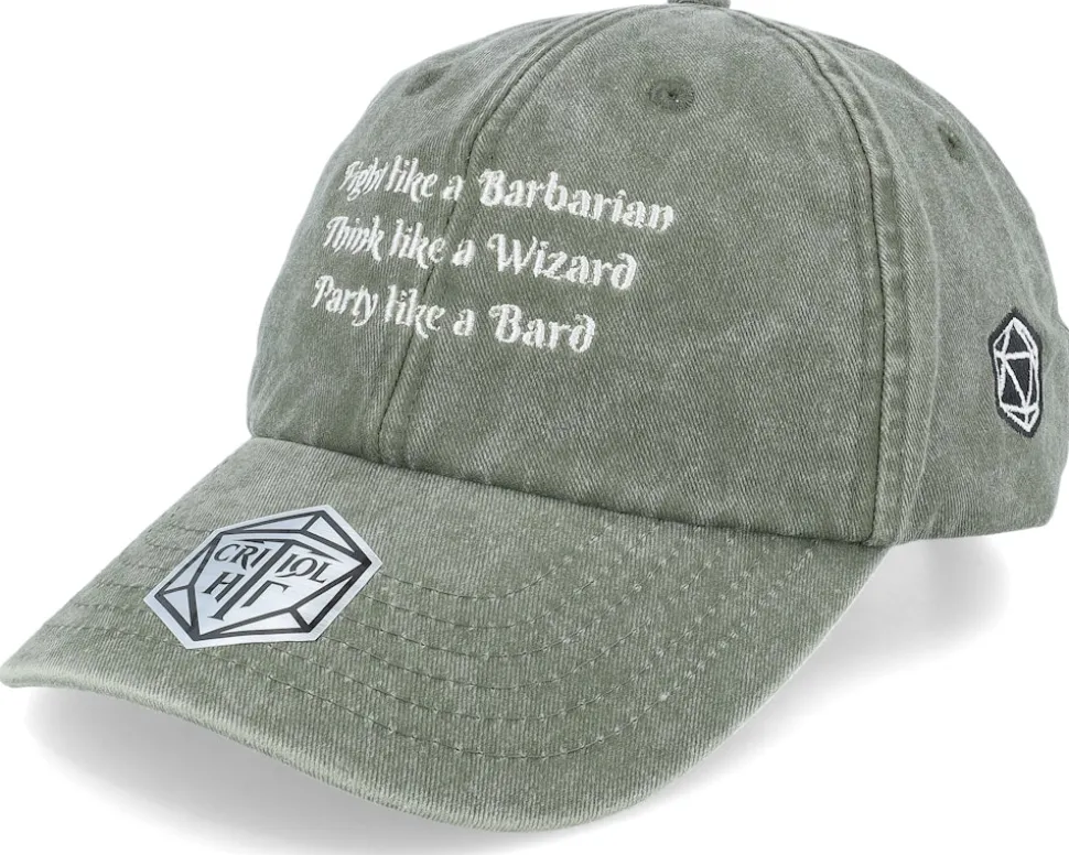 Dungeon Lessons Vintage Washed Olive Dad Cap - Critiql Hit