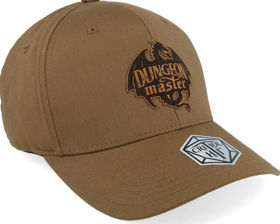 Dungeon Master Dragon Silhouette Wooly Combed Coyote Brown Flexfit - Critiql Hit