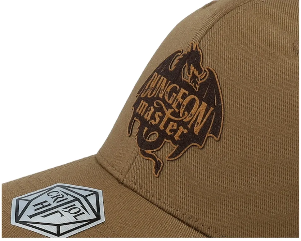 Dungeon Master Dragon Silhouette Wooly Combed Coyote Brown Flexfit - Critiql Hit
