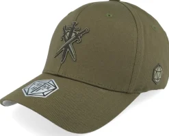 Dungeon Master Dragon Silhouette Wooly Combed Coyote Brown Flexfit - Critiql Hit