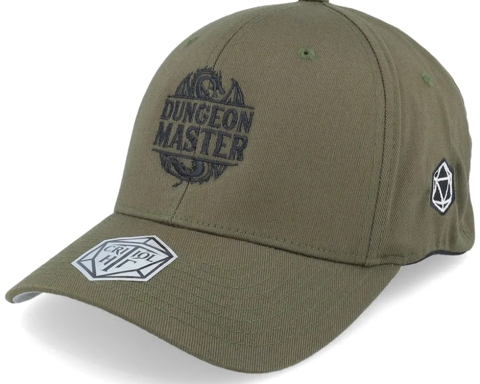 Dungeon Master Logo Dragon Olive Flexfit - Critiql Hit