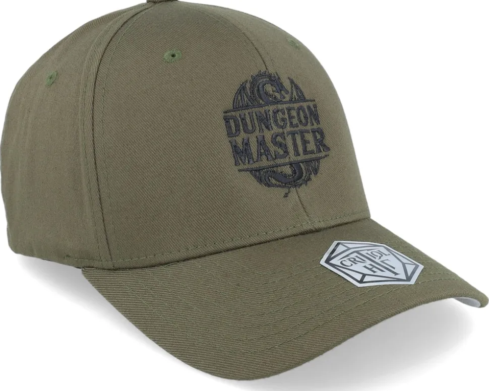Dungeon Master Logo Dragon Olive Flexfit - Critiql Hit